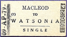 VR Ticket - MACLEOD to WATSONIA - 1979 Single