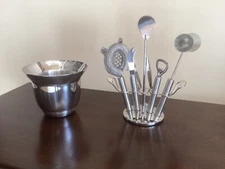 Bar Tool Set Bartender Kit with Stainless Steel Ice Bucket,  