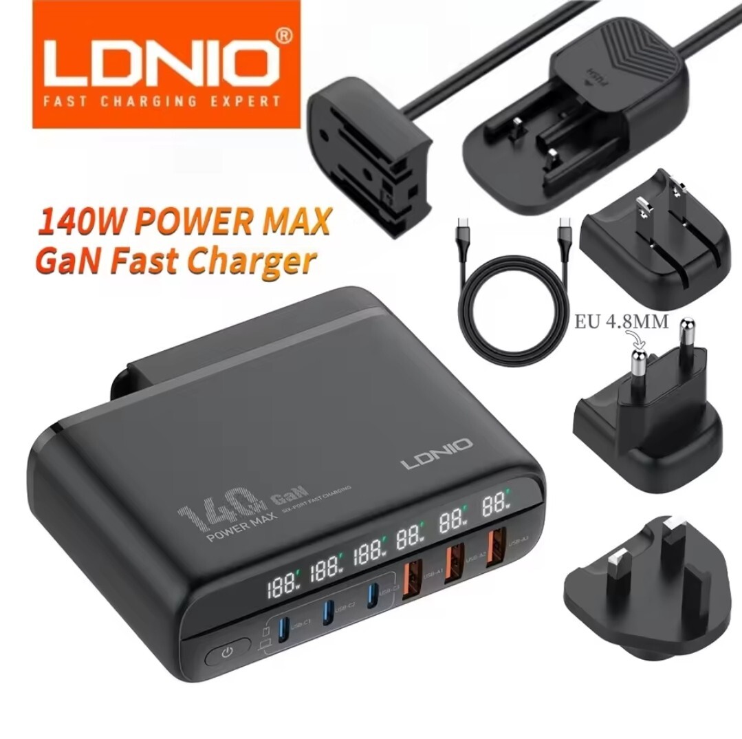 Chargeur rapide 140W Type C universel pour charger trois pays EU US UK