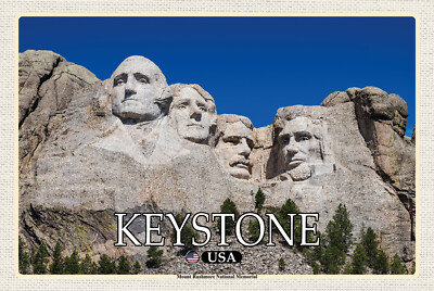Holzschild 20x30 Keystone USA Mount Rushmore Memorial   Wand Deko Bar Kneipe Caf