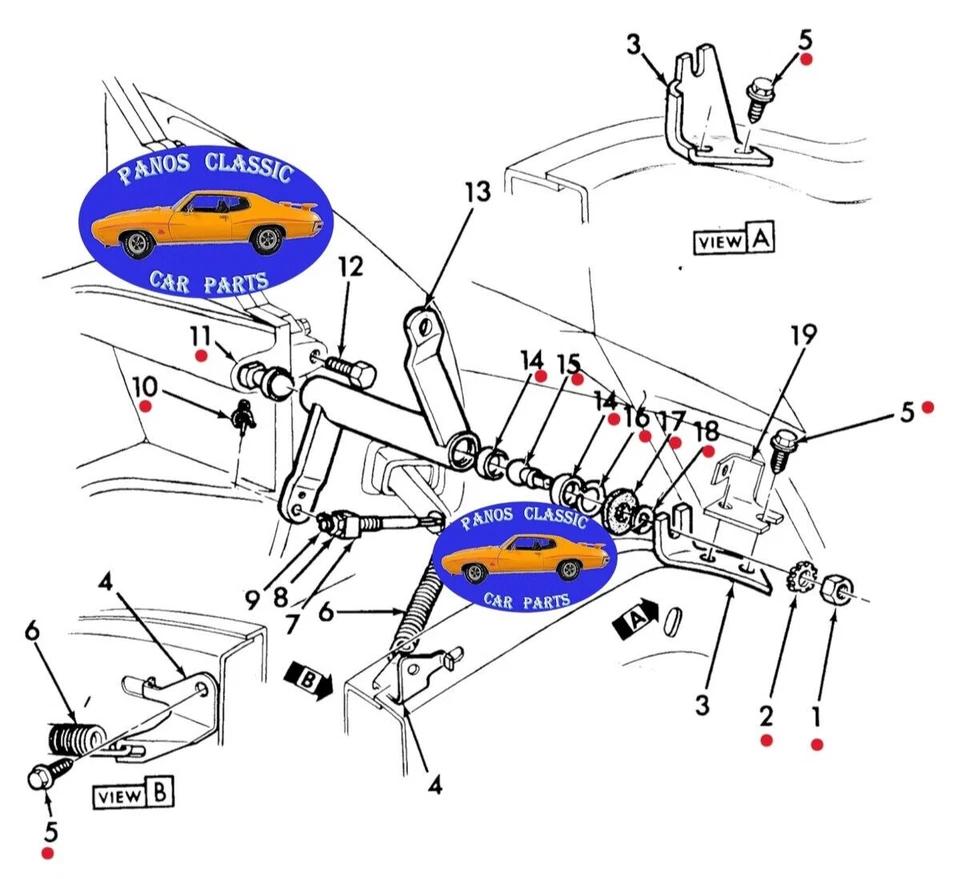 1958-1981 Pontiac Buick Olds Clutch Bell Crank Z Bar Complete Rebuild Kit #563 - Image 2 of 4
