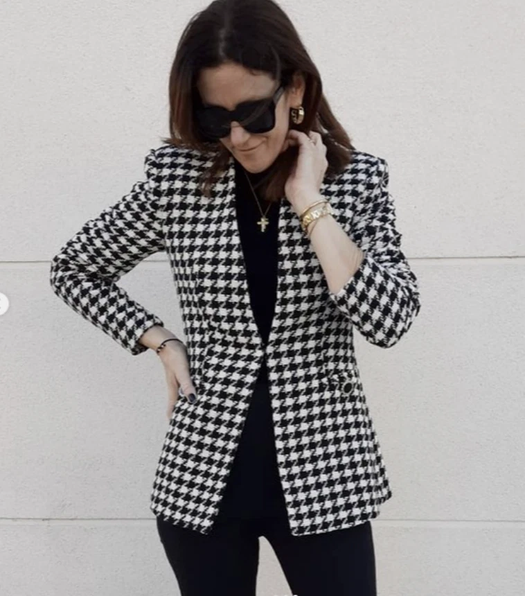 Zara houndstooth clearance jacket