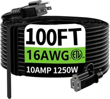 Cable De Extension Electrica 100ft Alargador Electrico Enchufe Para Exteriores