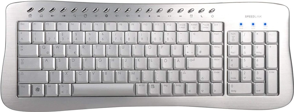 Speedlink Alare Metal Keyboard Tastatur US-Layout USB QWERTY Office Alu PC 134 - Bild 2 von 2