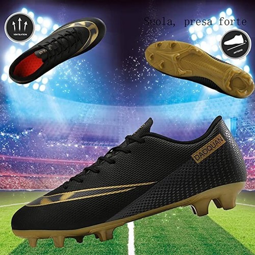 Daoquan Football Boots Men High Top Spike Soccer Shoes, black color 8 UK | eBay