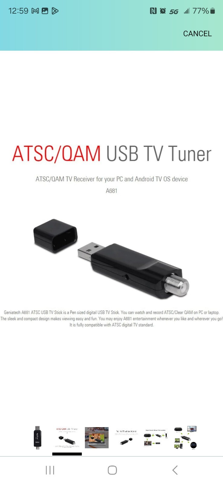 MyGica Hybrid USB TV Tuner ATSC Clear QAM HDTV for PC Laptop Windows10