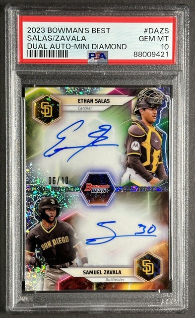 Ethan Salas Samuel Zavala 2023 Bowman's Best Mini Diamond AUTO RC /10 PSA 10 SSP