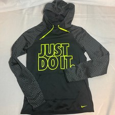Women  s Nike Just Do It Hoodie - Size XS - Green And Black