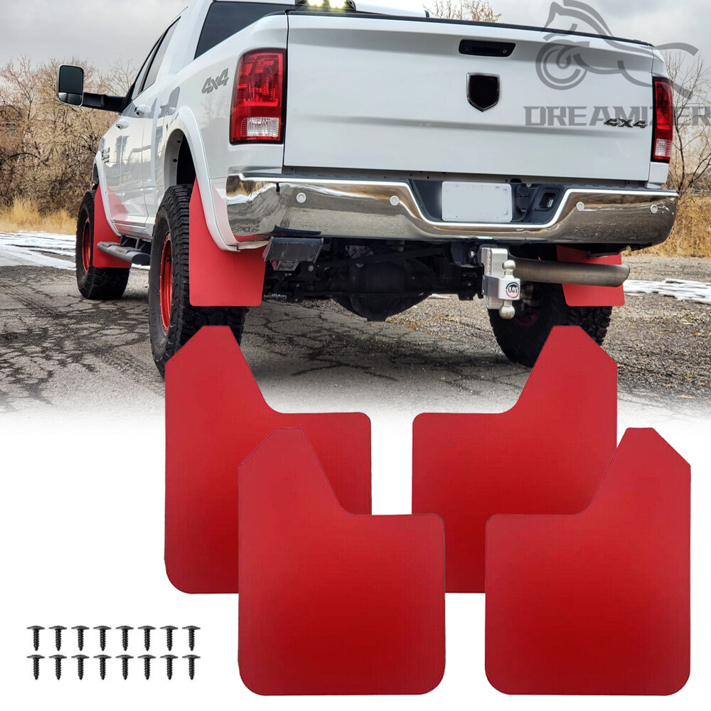 For Dodge RAM 1500 2500 Front&Rear Red Rally Mud Flaps Splash
