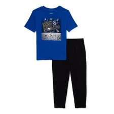 365 Kids Garanimals Boys Short Slv Tee  Joggers-2-Pc-Seek New Worlds-Size 8-NWT