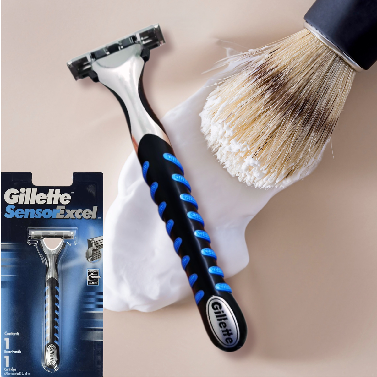 Original Gillette Sensor Excel Men's Razor Handle Twin Blade