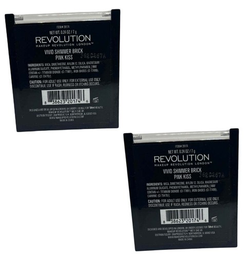 Pack of 2 Makeup Revolution Beauty Vivid Shimmer Brick, Pink Kiss - Picture 3 of 5