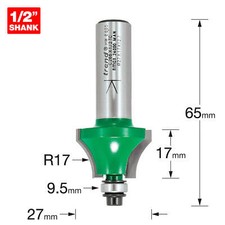 Image of Trend CRAFTPRO Bearing Guided Glazing Bar Ovolo Joint Router Cutter 27mm 17mm 1/