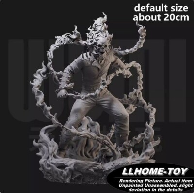 Anime Superhero Ghost Rider Hellfire Resin 3D Print GK Figure DIY Model