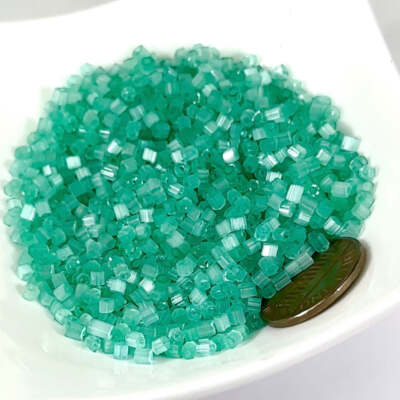 2 Cut Beads 8/0 Green Satin Preciosa Ornela Traditional Czech Glass Beads 30gram