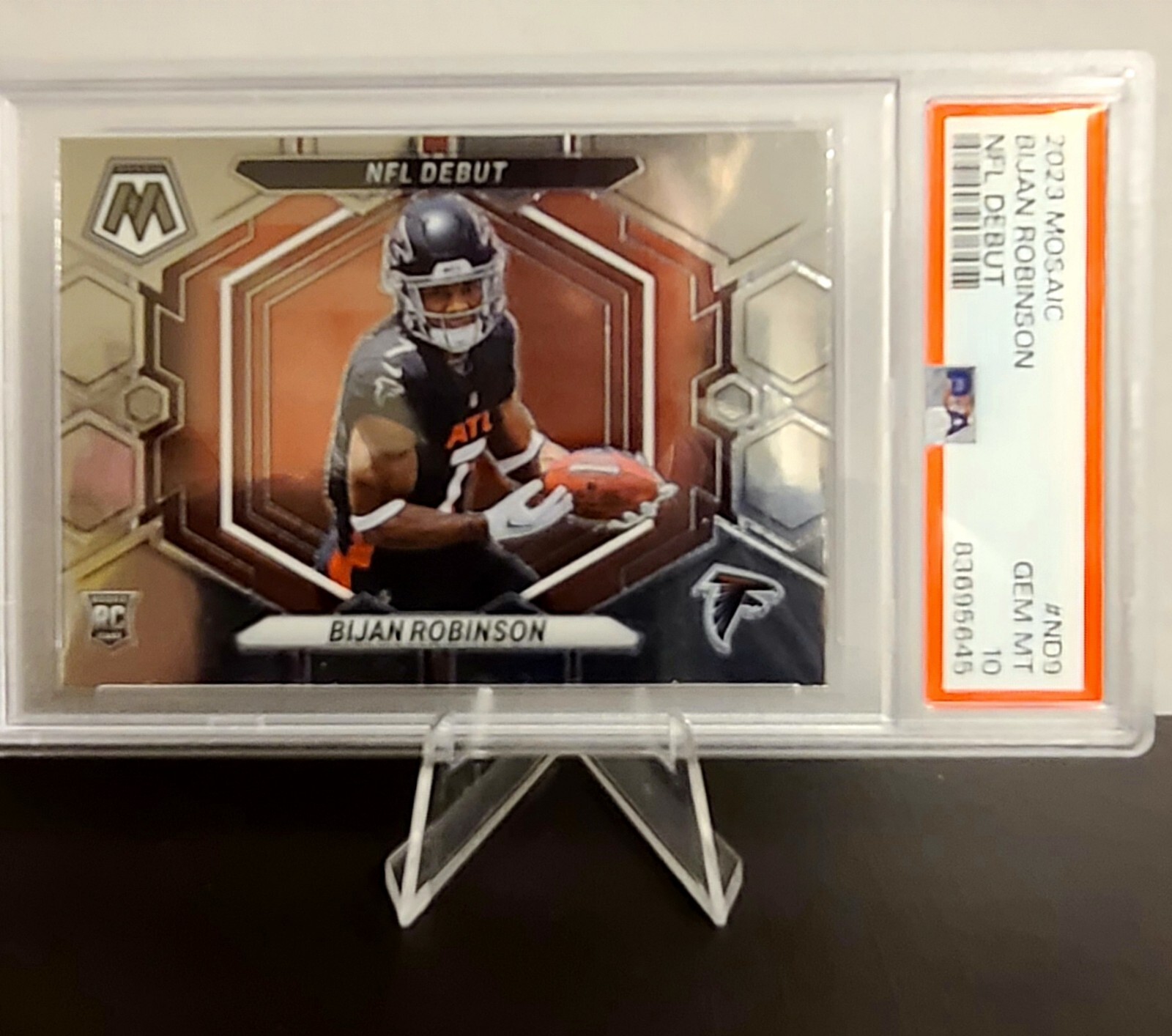2023 Panini Mosaic Bijan Robinson NFL Debut PSA Gem Mint 10 Atlanta Falcons