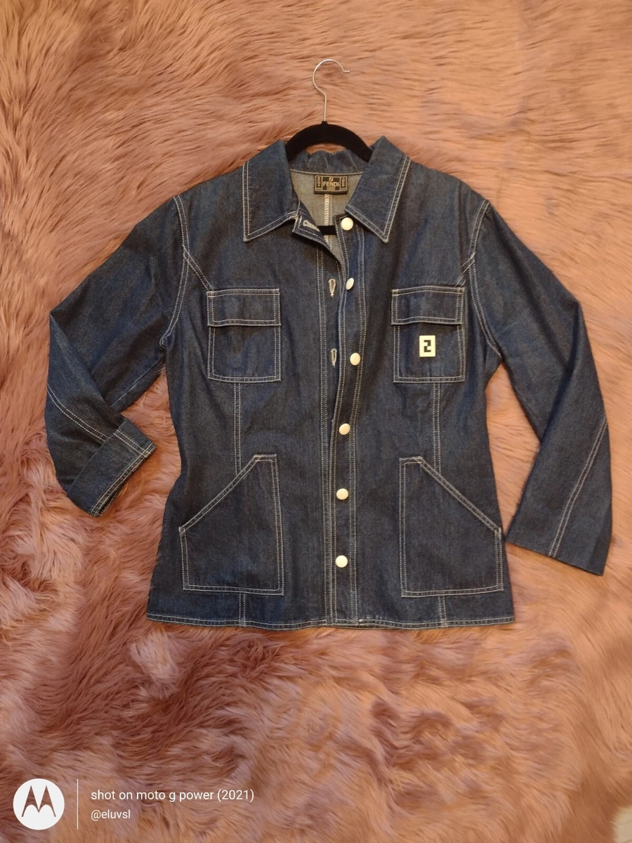 Women's Vintage FENDI Jean Jacket size EU42 US Large EUC AUTHENTIC | eBay