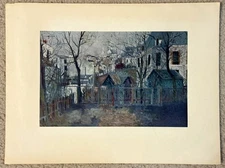 Vintage Lithograph "Plate Four Renoir's Garden (1909-10)" by Maurice Utrillo