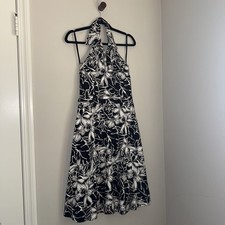 Amanda Smith Dress Womens 10 Halter Empire Waist Tropical