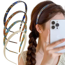 4 Pcs Cute Headbands For Women Non Slip Acetic Acid Headband With Teeth Comb Hea