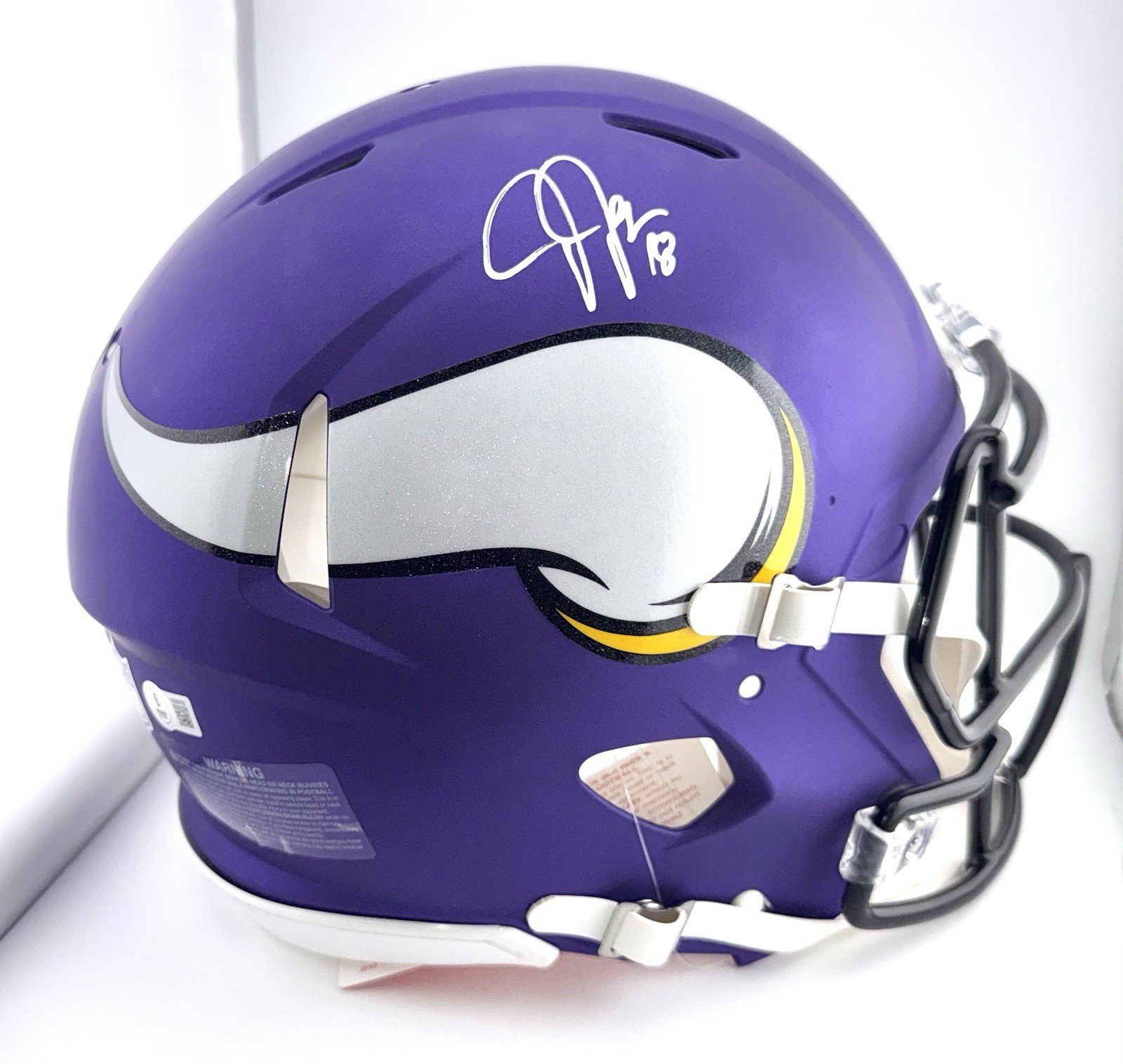 Justin Jefferson Minnesota Vikings Signed Full Size Authentic Helmet BAS