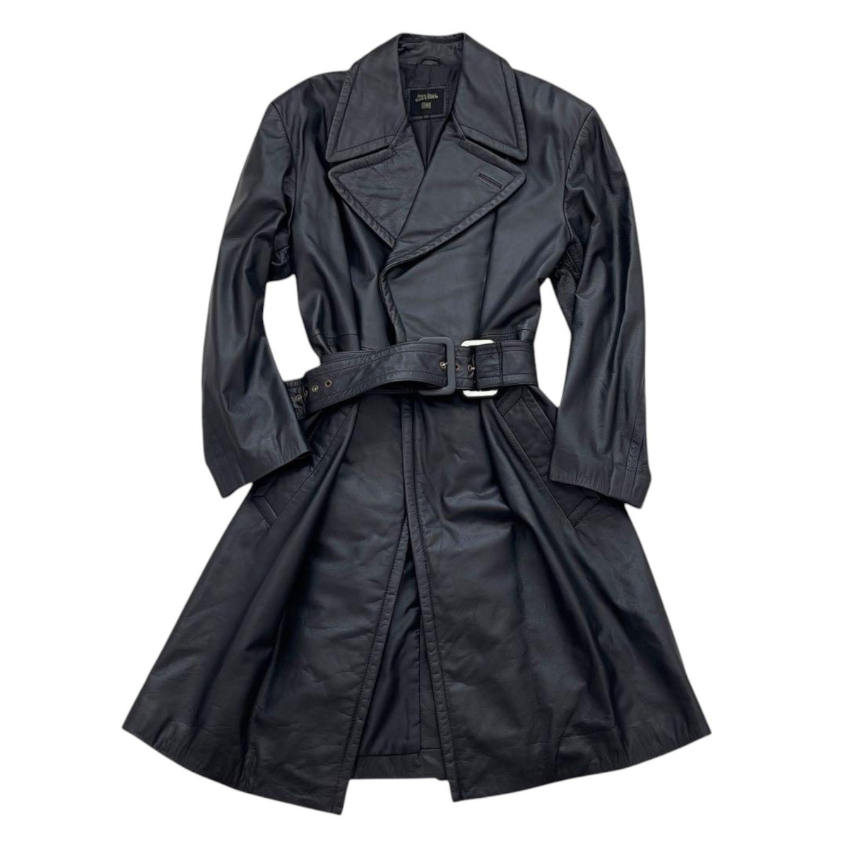 ジャケット・アウター jean paul gaultier femme super long-coat Jean Paul Gaultier Femme Long Coat Leather A Line Women's