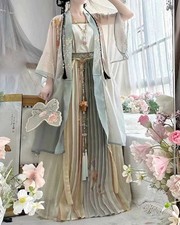 Chinese Hanfu Dress Women Cosplay Costume Summer Party Outfit Printed Hanfu Suit