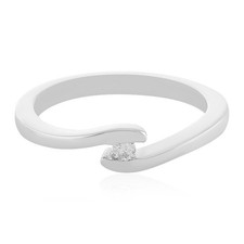 Schicker 0,03ct Diamant Sterling Silber Ring- Echtschmuck
