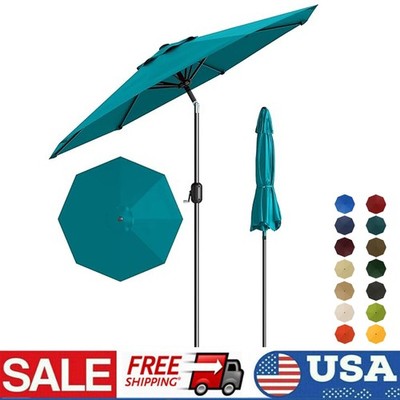 10 FT Outdoor Patio Round Umbrella Aluminum Pole Crank and Tilt Function
