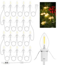 1Pack Accessory Cord with 20LED Light Bulbs and Outlet, Christmas Village Lig...
