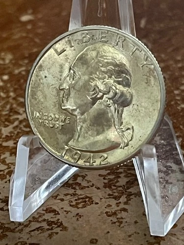 1942  HIGH GRADE AU/BU SILVER WASHINGTON QUARTER # DS57