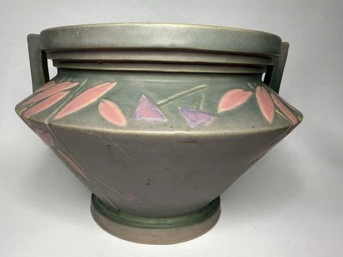 VINTAGE ART DECO ROSEVILLE ART POTTERY FUTURA MATTE JARDINIÈRE PLANTER #2 B27