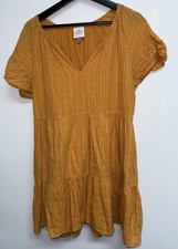 Knox Rose Mini Dress Womens L Gold Boho Cottagecore