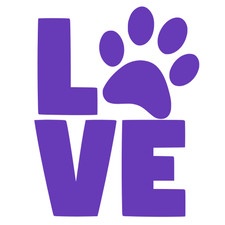 Dog puppy paw print Love Vinyl Decal Sticker