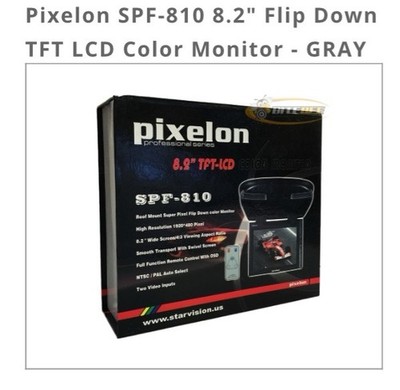 Pixelon 8.2 Flip Down Car Monitor SPF-310 Roof Mount LCD Screen Remote Control