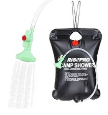 RISEPRO 5 Gallons 20L Solar Shower Bag Heating Camping Shower Bag Temperature