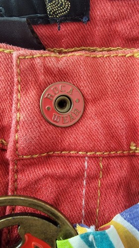 Neu mit Etikett Gr. 10 Mädchen rot Denim Rocawear Rock integrierte Shorts Gürtel Skort Rockabilly - Bild 7 von 21
