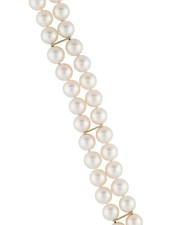 TIffany & Co double strand pearl bracelet, 18k Gold, Signature X limited Design.