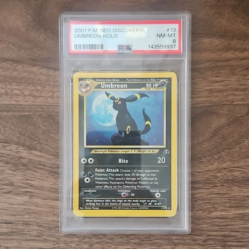 Umbreon Neo Discovery Holo Rare PSA 8 Pokémon TCG Card 2001 13/75 Unlimited