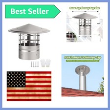 Chimney Cap 4 Inch Round Roof Rain Chimney Cover 4 Inch Stove Pipe Cap
