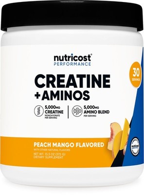 Nutricost Creatine + Aminos 30 Servings (Peach Mango Flavored)