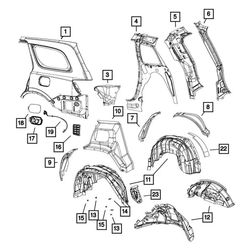 For Jeep Grand Cherokee WK 2022 Mopar 68214167AD Body Side Aperture Outer Panel Foto 4 de 4
