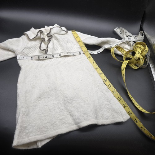 Janie And Jack Sweater Dress 18-24 Mos. Ivory Gray Wool Cashmere Blend *FLAWED* - Picture 11 of 13