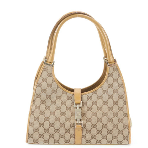 GUCCI 002 1067 GG Canvas Jackie Leather Women's Handbag #PB15913