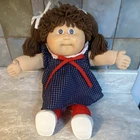 Vntg 1985 Coleco Cabbage Patch Kids dk Brown Hair blue eyes doll