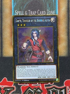 Yugioh Dante, Traveler of the Burning Abyss PGL3-EN077 Gold Rare 1st Ed MP