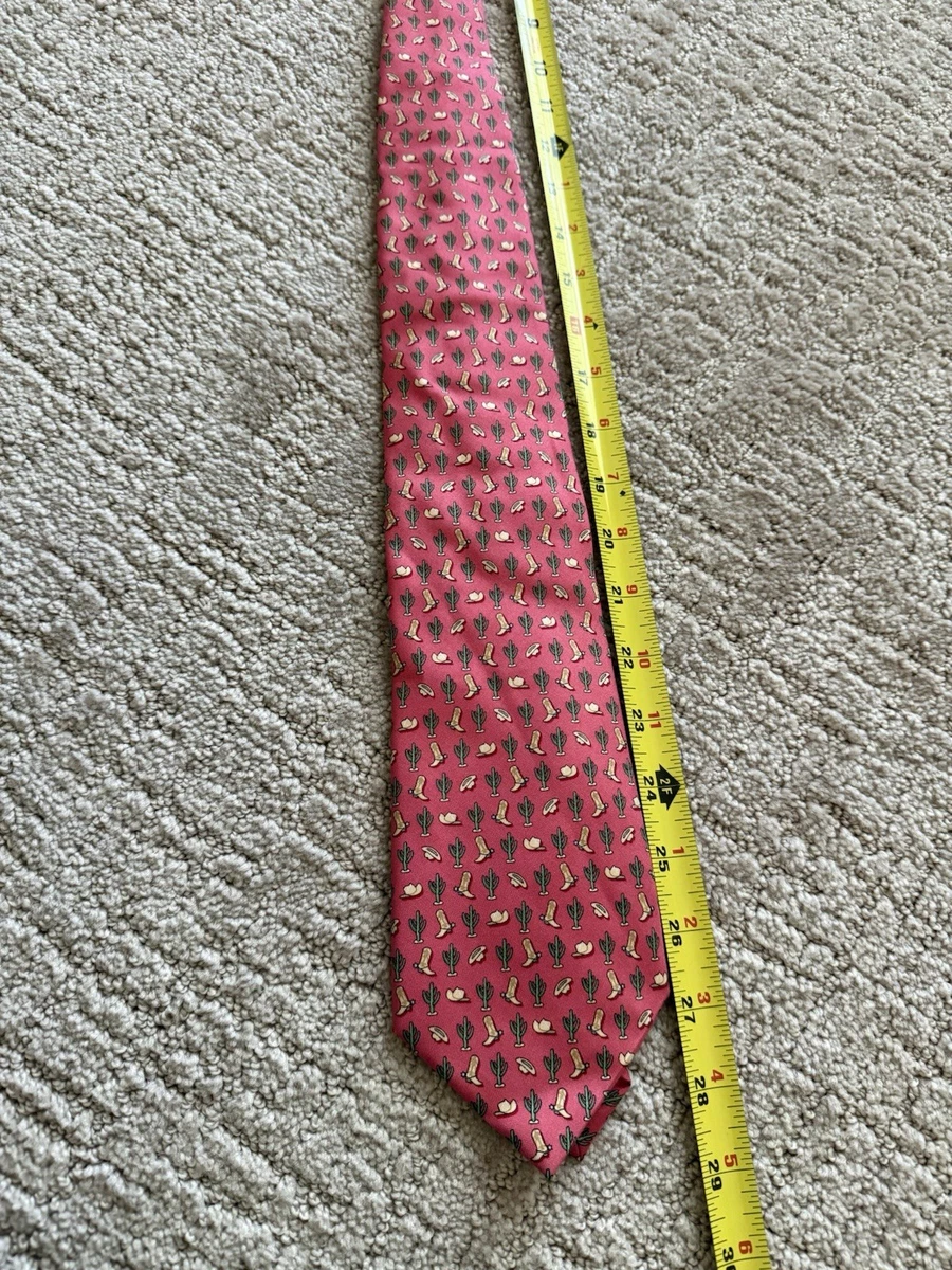 Vineyard Vines Boots Cactus Men's 100% Silk Tie President Bush Party Pink