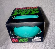 Schylling Funky Pup Nee Doh Stress Ball In Teal. Cute Dog. New. Sealed.