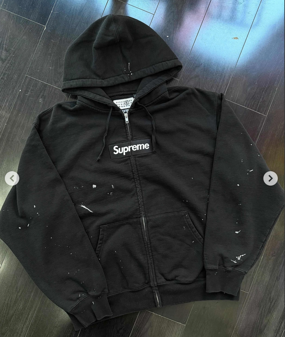 Supreme x MM6 Maison Margiela Box Logo Zip - Size Large - Black | eBay
