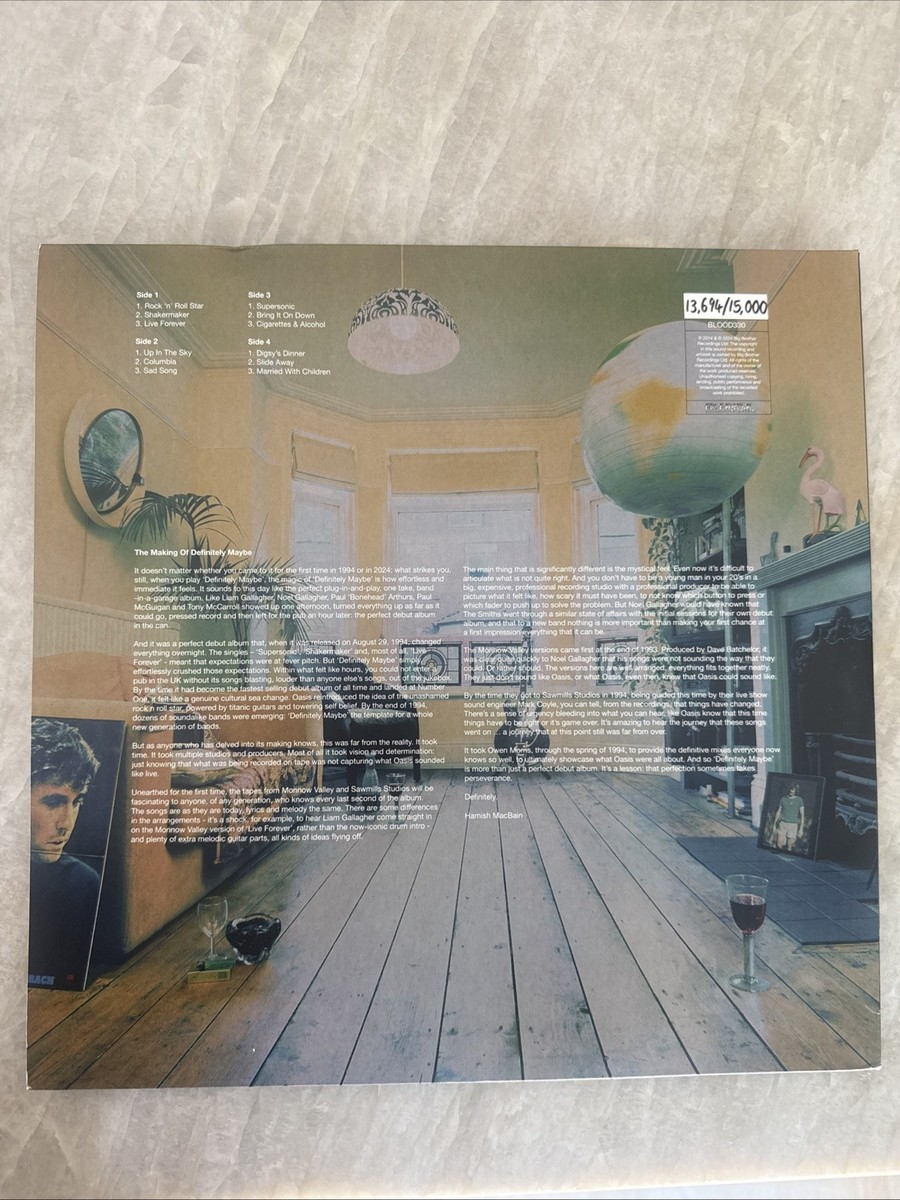 OASIS DEFINITELY MAYBE 30th ANNIVERSARY LENTICULAR SLEEVE